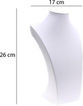 Display Hals Wit PU-Leer 26cm Hoog - Presentatie voor Kettingen