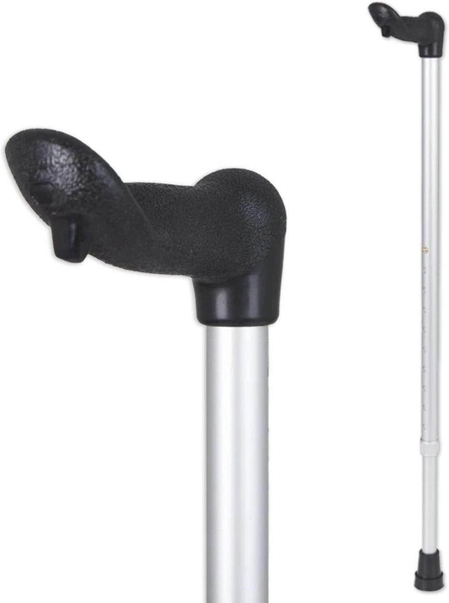 Ergonomische Wandelstok met Verstelbare Hoogte en Antislip Huls voor Rechthandigen - Lichtgewicht Loophulp
