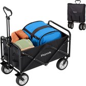 Bol.com LifeGoods Bolderkar - Opvouwbaar - Draaibare wielen - 94L - 2 Standen - 70KG Draagkracht - Zwart aanbieding