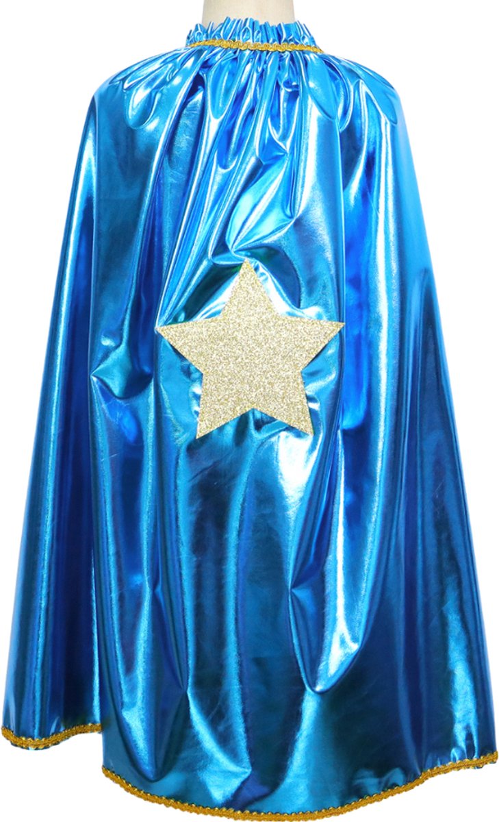 Joya Kids® Verkleedset Meisje | Superhelden Outfit Kind | Tutu Rok + Metallic Cape + Masker | Superheldin Ster | Prinses | Meisje Verkleedset | Prinsessencape | Carnaval | Verkleedkleding 3-delig | Blauw — afbeelding 8