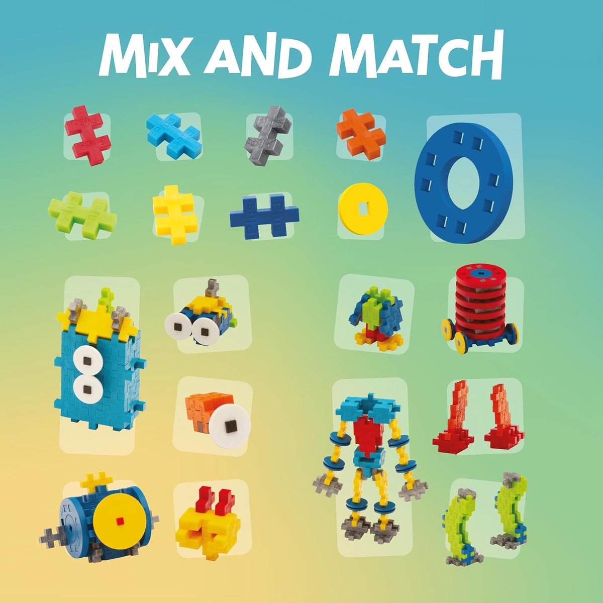 Plus-Plus Learn to Build robot 275 delige bouwset - 3963 - Bouwspeelgoed - Constructiespeelgoed - Set met bouwstenen - Vanaf 5 jaar — afbeelding 6