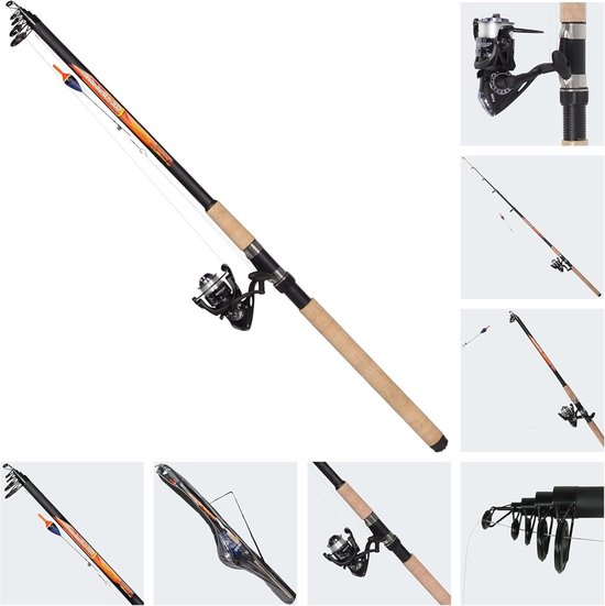 Hengelset voor Forel en Baars - Telescoophengel 300 cm met Rollen en Dobbers — afbeelding 3