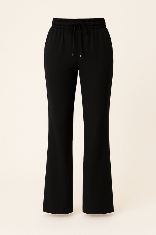ANN GISSY Travelstof Broek Zwart – Damesbroek met Aantrekkoord & Zakken – Type 1501 – XS t/m XXL