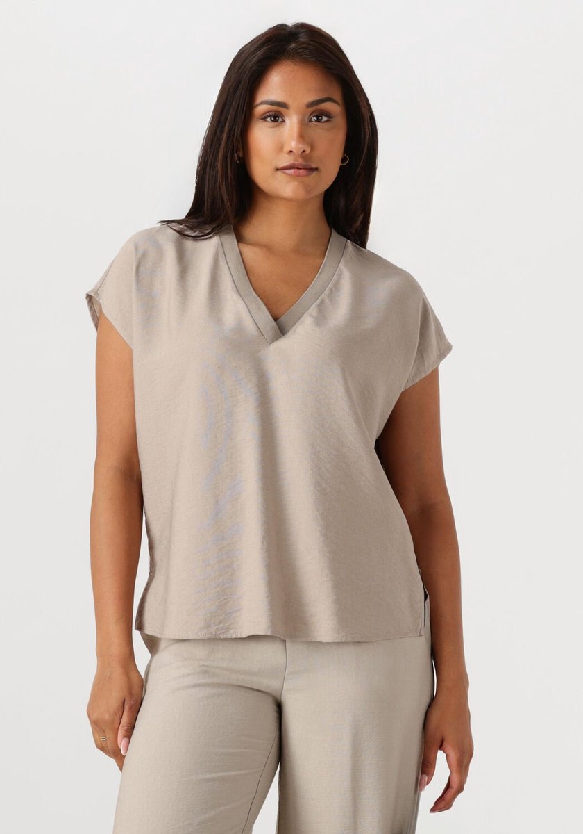 Access 53-2001-396 Tops & T-shirts Dames - Shirt - Beige - Maat XS