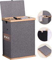 DuneDesign Wasmand 3 Vakken met Deksel - 84L Wasverzamelaar