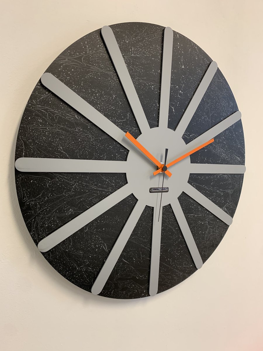 MOSA CLOCK Wandklok BLACK & GREY STAR XL Modern Industrieel Design