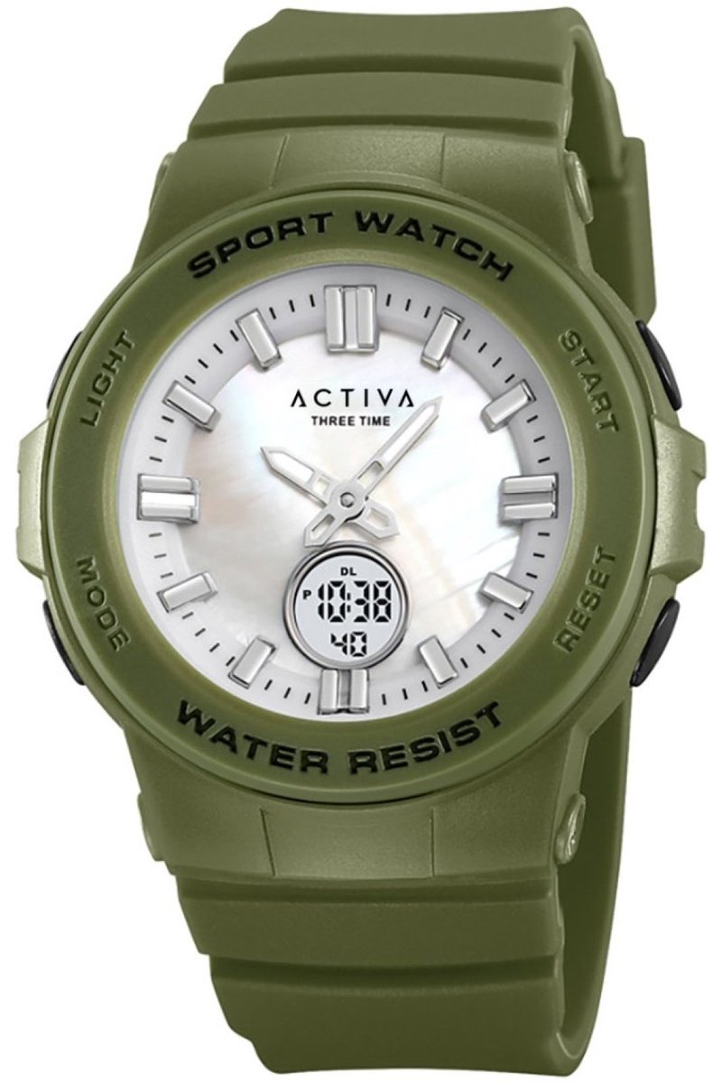 Activa X Invicta Digital ACW2125-003 Heren Horloge - Waterdicht - Digitaal - Quartz Uurwerk - Plastic met zilveren Wijzerplaat - 43mm