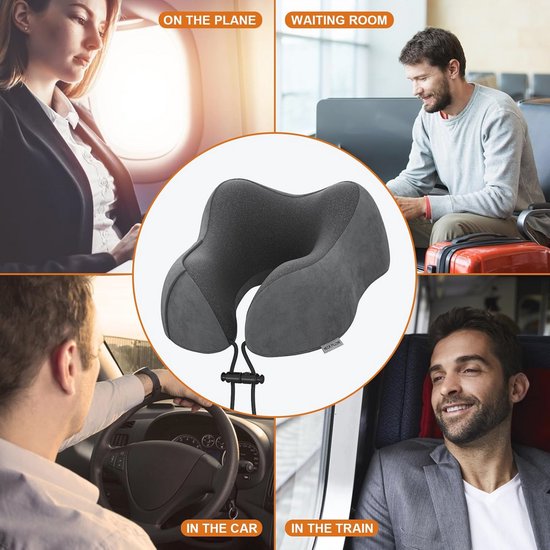 kussen cervical confortable pour le voyage et la détente - Mousse à mémoire de forme avec housse en velours