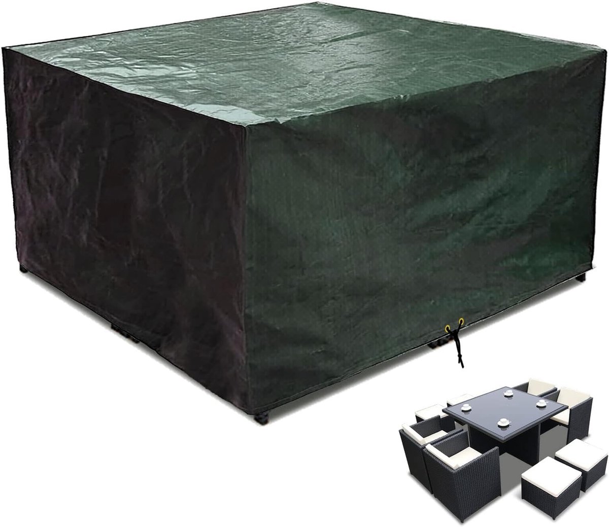 Tuinmeubelhoes - Tafelhoes Buiten - Meubels Beschermen - Waterdicht Polyethyleen - 250x250x90cm - Groen