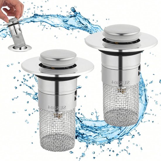 Sanitop-Wingenroth Ventielstop voor wastafels, badkuipen, uitloop, spoelbakken, vanaf 32 mm, afvoerstop met afdichtlip, afvoerstop van pvc, in zwart, 19153 1, diameter 32 mm