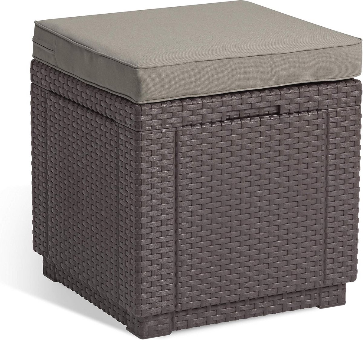 Cube Kruk met Kussen in Rotanlook