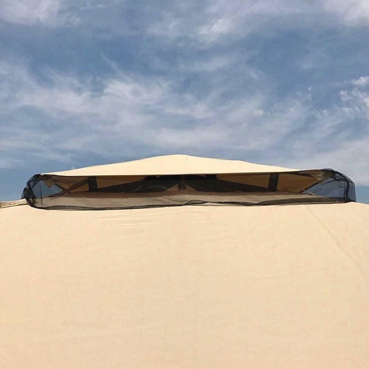 Beige Paviljoenafdekking 3x4m met Winddicht Schoorsteendak
