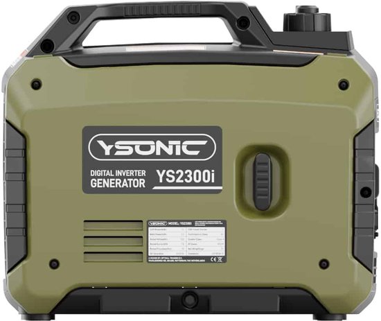 YSONIC YS2300i Inverter Generator - Aggregaat - 2KW - 230V Benzine Stroomgenerator - USB - Autolader en Parallel Poort - Fluisterstil 58 dB - Olie en Overload Alarm