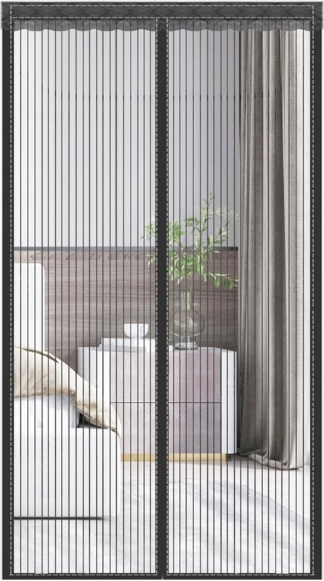 Magnetisch Vliegengaas Deur 80 x 205 cm Magnetisch Horgordijn Tegen Insecten Automatisch Sluitend,Montage Zonder Boren-voor Deur/Woonkamer/Terrasdeur/Ramen - Zwart