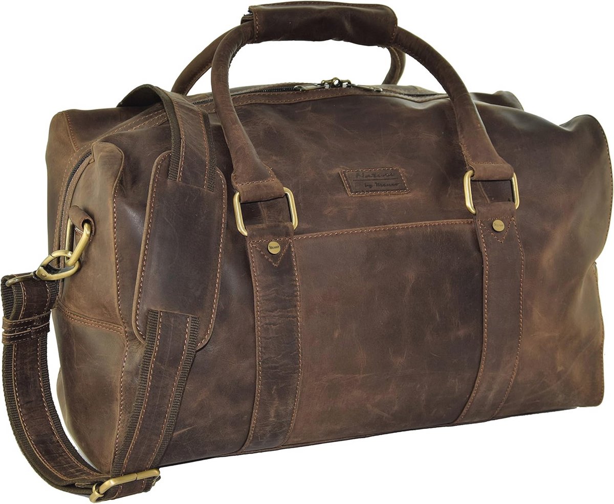 Leren Reistas 30L voor Handbagage en Weekendtrips - Bruin