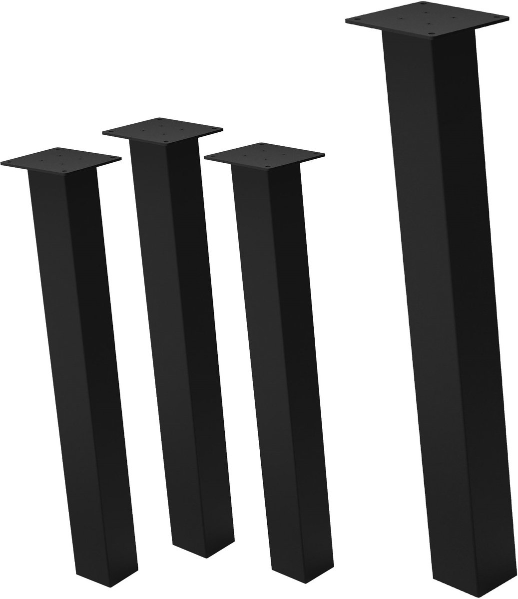 ml-design modern serie tafelpootjes set van 4 stuks I-vorm schuin met 96° hoek hoogte 72 cm donkergrijze industriële look staal met vierkant profiel 8x8 cm geschikt voor salontafels zitbanken en diverse meubels robuust en stijlvol ontwerp Zwart