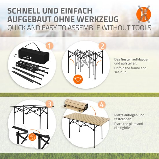 Kampeerset 3-delig met klaptafel beige en 2 kampeerstoelen kaki HAUKI — afbeelding 4