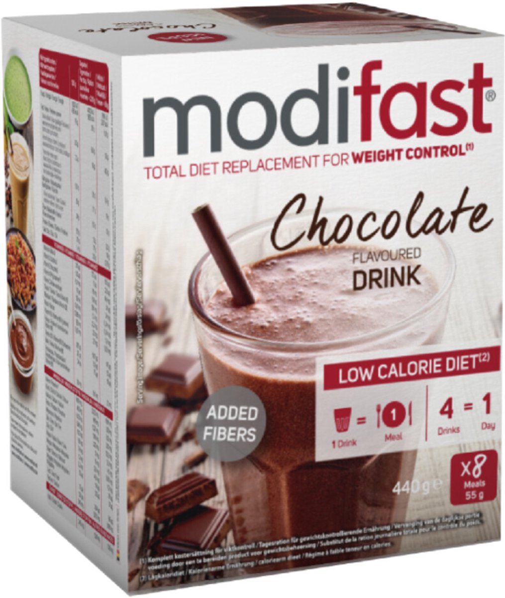 Goedkoopste 2x Modifast Intensive Milkshake Chocolade 8 x 55 gr