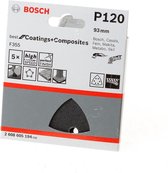 Bosch Schuurblad delta 93mm coating and composite K120 blister van 5 bladen