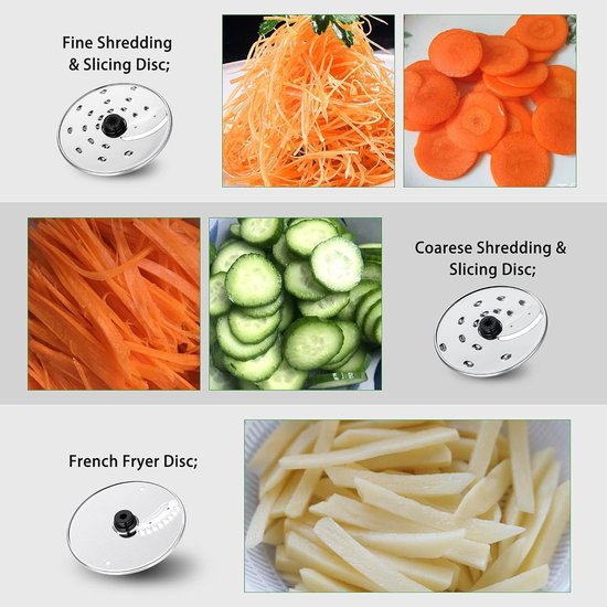Keukenmachine - Hakmolen - Foodprocessor - Keukenmixer - Inc. 3.2L Mengkom - Deegkneden - Keukenmachine Hakmolen - 1.5L Mixer - Molen - Citruspers - Garde - Kunststof - 1100W - 40 x 27 x 40 cm - Donkerblauw — afbeelding 2