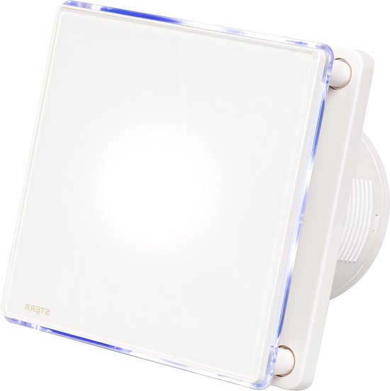 STERR Zilver Badkamerventilator 100 mm met LED TIMER Stille