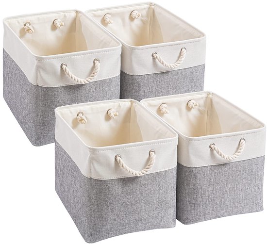 Mangata Opbergdozen, set van 4 stoffen opbergkubussen met handgrepen