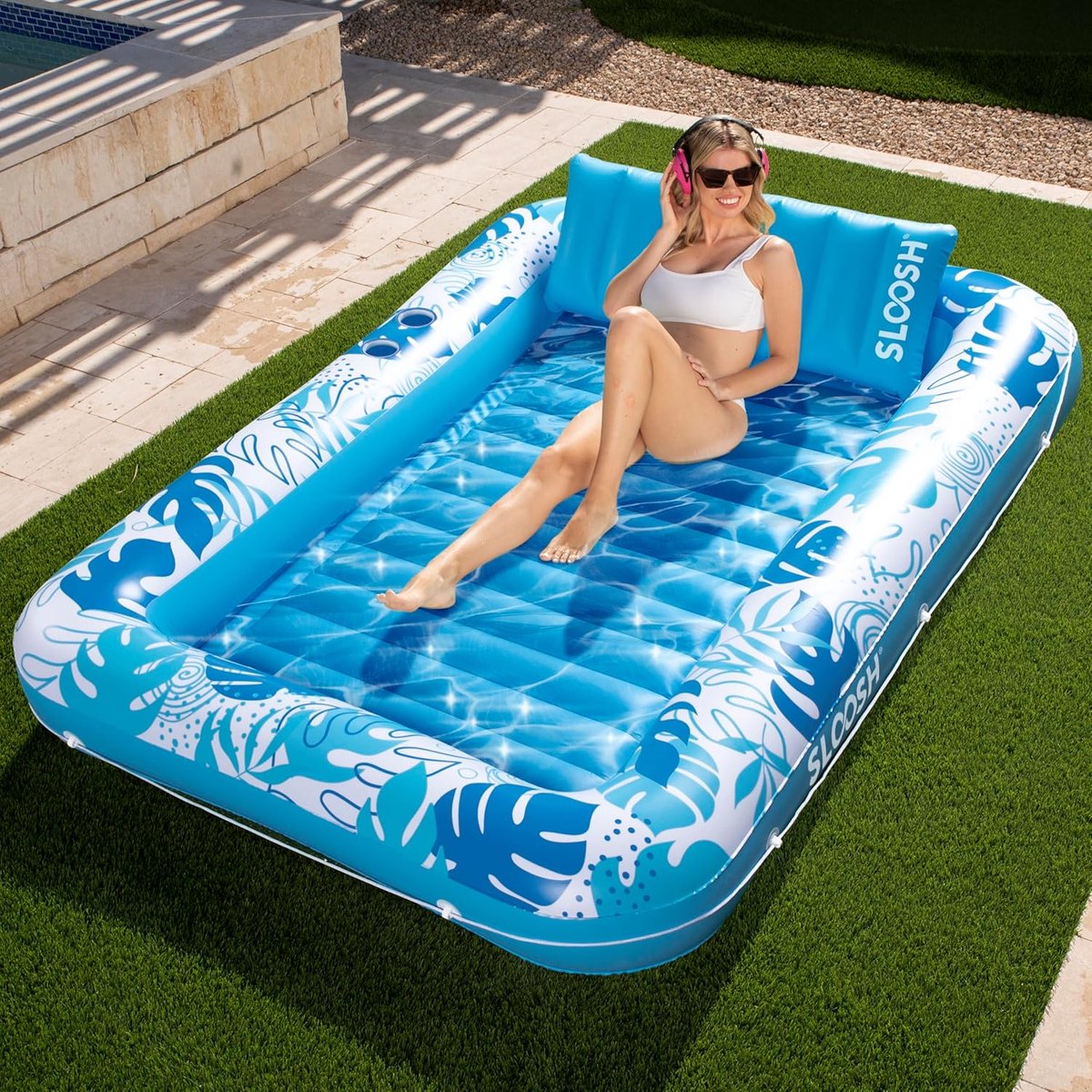 Extra grote opblaasbare zonnebank ligstoel voor volwassenen – perfect voor zwembad en zonnen