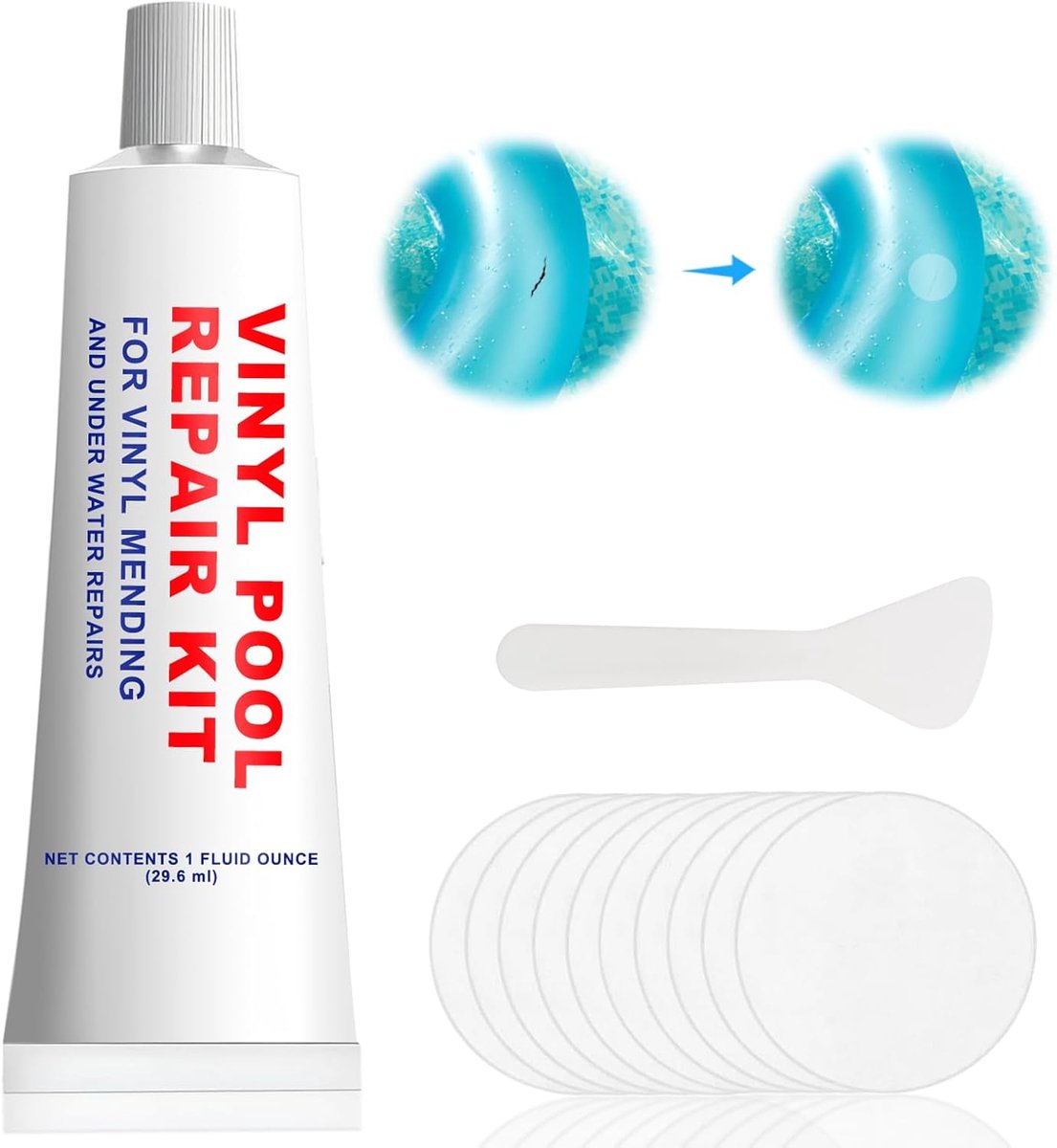 Reparatieset voor opblaasbare materialen - PVC-lijm en reparatiestickers
