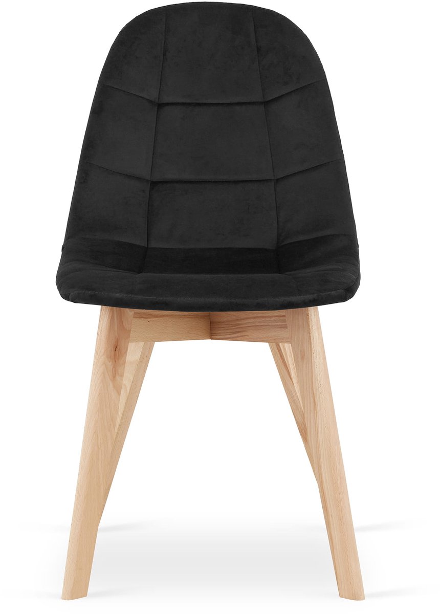 BORA Velvet Design Stoelen – Set van 3 – Zwart Fluweel – Scandinavisch Design – Beukenhouten Poten – Modern & Ergonomisch