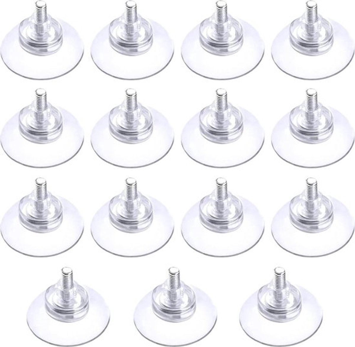 15 stuks transparante zuignap met schroefdraad - 13 x 34 mm - sterke pvc - kartelmoer M5 - keuken badkamer raam spiegel .