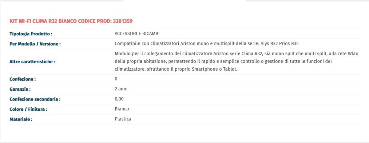 WiFi-set voor Ariston Clio R32 Airconditioning