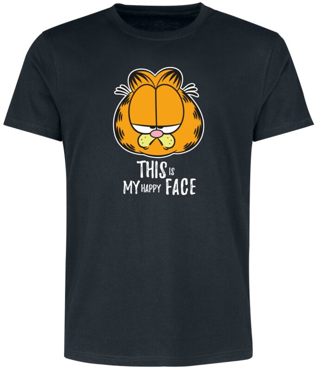 Garfield This Is My Happy Face Heren T-shirt - zwart - S