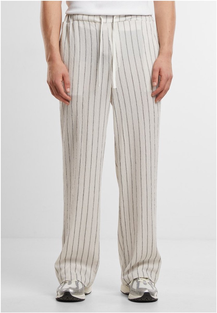 Urban Classics Striped Crinkle Resort Broek rechte pijpen 5XL Gebroken Creme