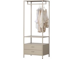 WOOOD Ferris Open Kledingkast 100 cm - Metaal - Zand - 185x70x54