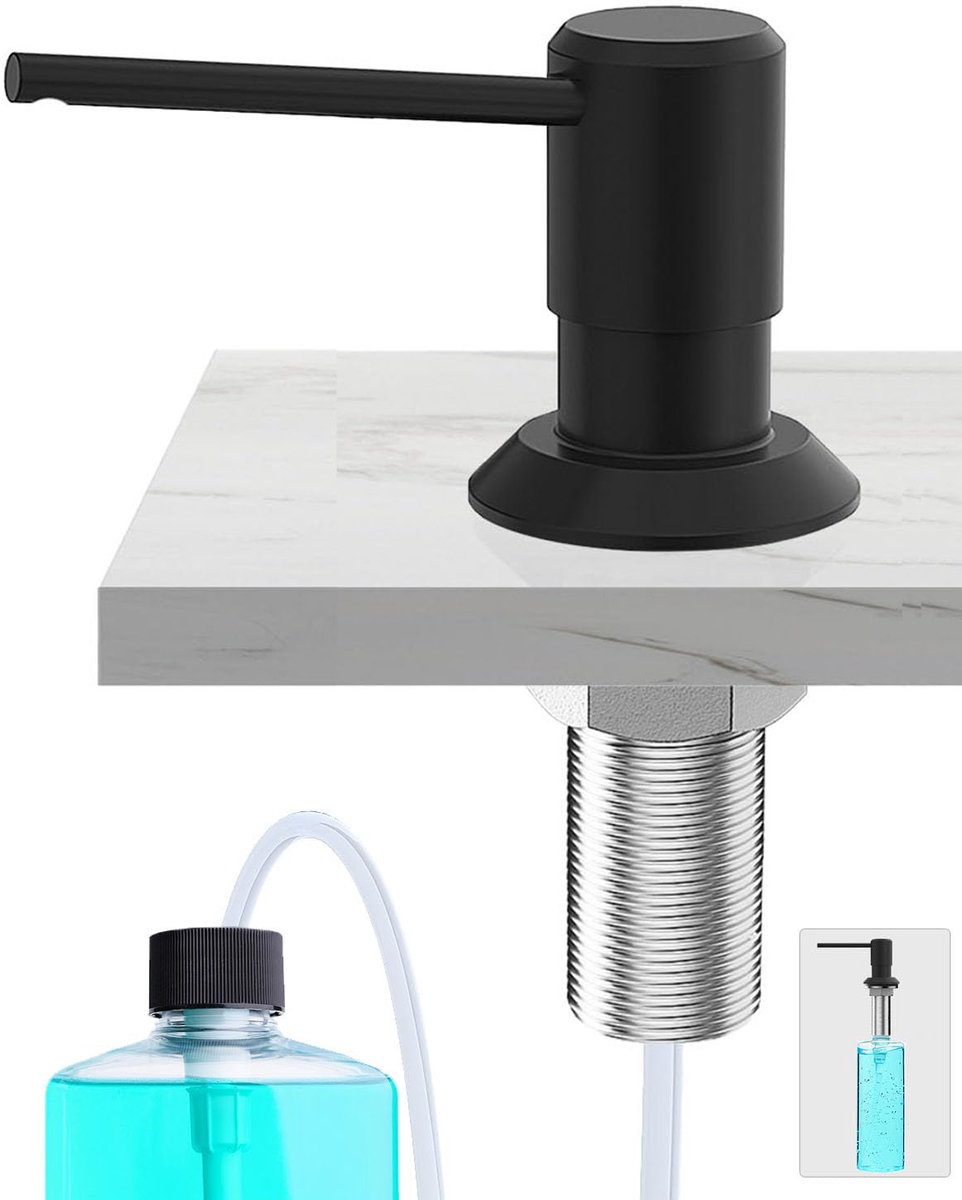 Ibenzoa® Moderne Inbouw Zeepdispenser met Luxe Koperafwerking en Handige Bovenvuloptie voor de Keuken