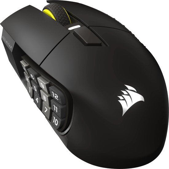 Corsair Scimitar Elite Wireless SE - Draadloze Gaming Muis - Rechtshandig - Bluetooth - Optisch - 33000 DPI - Zwart