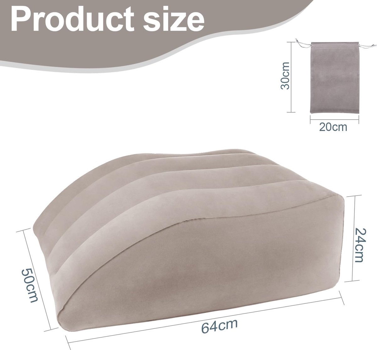 Ibenzoa® Comfortabel Opblaasbaar Wigvormig Been- en Steunkussen voor Betere Slaap en Pijnverlichting
