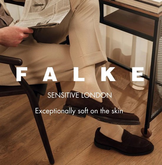 FALKE Sensitive London met comfort tailleband katoen sokken heren blauw - maat 39-42