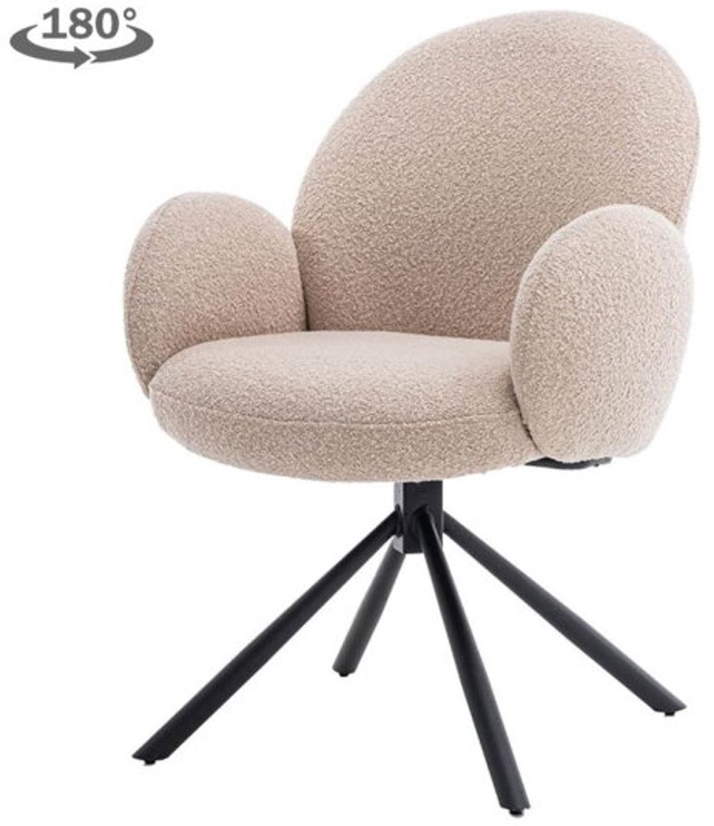 Tower Living Eetkamerstoel Imola - Beige Stof - 66x66x91cm
