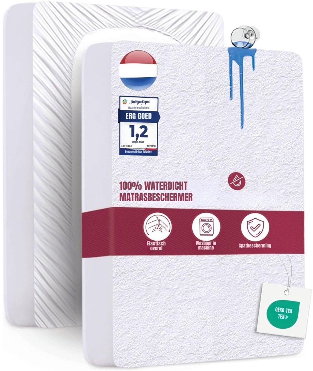 GTB® Molton 180x200 - Hoeslaken 180 x 200 - Wit - 180cm x 200cm x 40cm