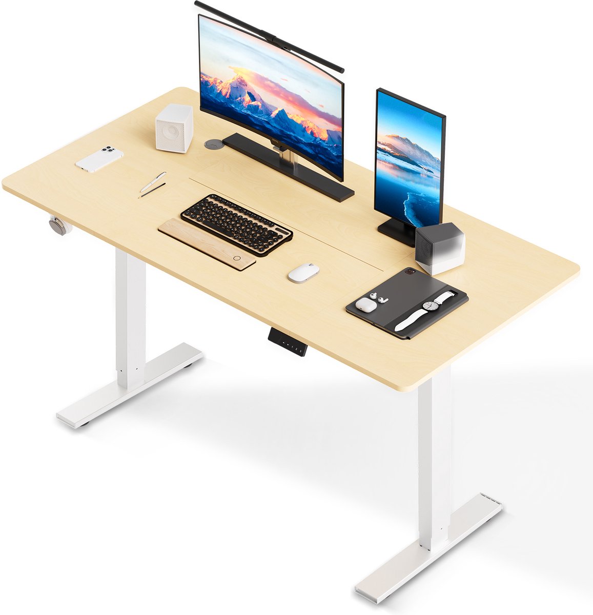 Zit-sta bureau 160 x 80 cm - Elektrisch in hoogte verstelbaar 70-117 cm - Anti-botsingstechnologie thumbnail 5