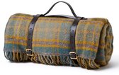 Picknickkleed Polo Cottage - Wol - Leren Draagset - Waterdicht - 145x183cm - Tweedmill