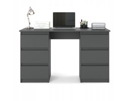 Meubel Square - Bureau Bernova - Antraciet - met 6 lades