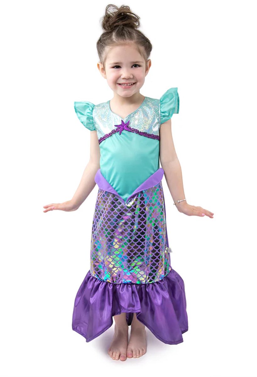 Little Adventures - Purple sparkle mermaid jurk – Maat 98-104