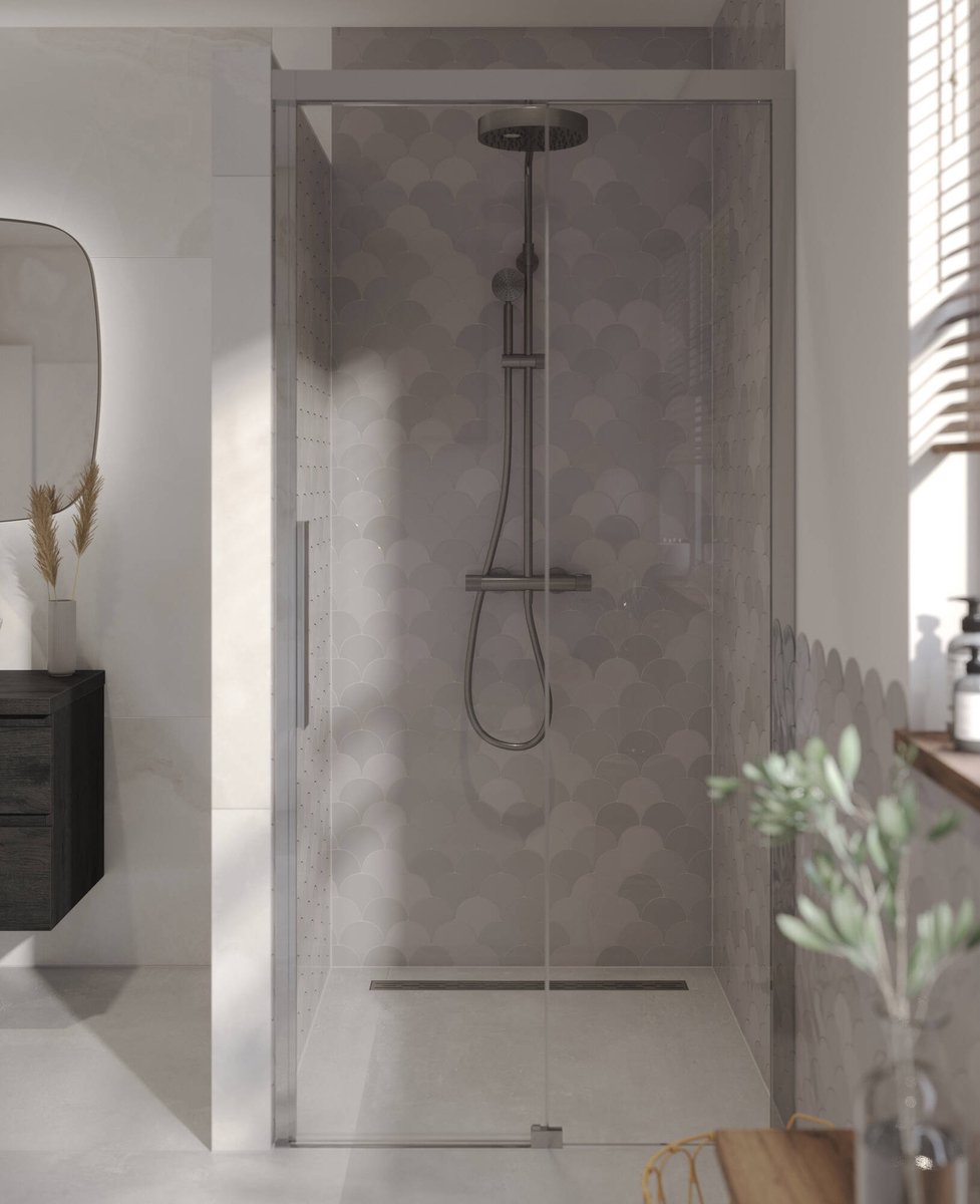 Ben IMotion Douchedeur - Schuifdeur - Rechts - 120x206 cm - Antikalk - Chroom - Veiligheidsglas