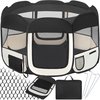 tectake® Opvouwbare Puppyren - Hondenren - Met Draagtas - Opvouwbaar - 115x115x64 cm - Zwart