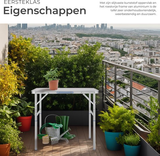 tectake® - Campingtafel opvouwbaar - Draagbare kampeertafel - Vouwtafel buiten - Inklapbare tafel - Weerbestendig - div afmetingen (80x60x68cm (model 402173