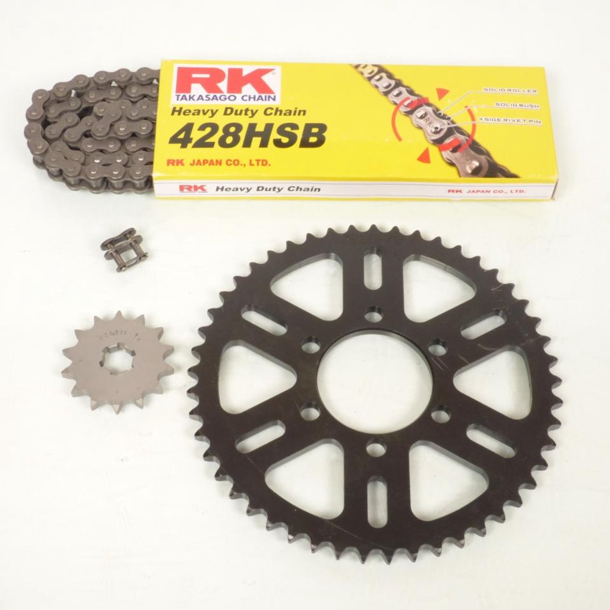 fe kettingset voor motor yamaha 125 dtmx 1976 tot 1982 14x49 steek 428 al 62mm nieuw