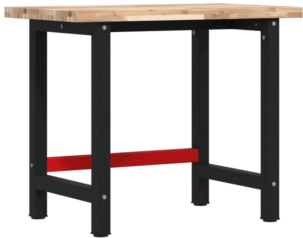 The Living Store Werkbank rechthoekig 100x60x83 cm massief acaciahout - Werkbank - Houten Werkbank - Acacia Hout - Stapelbaar - Industrieel