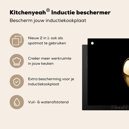 KitchenYeah® Protection plaque induction 91.6x52.7 cm - Apple - Or - Chrome - Noir - Protege plaque de cuisson - Couvre plaque induction - Protecteur d'induction - Cuisine